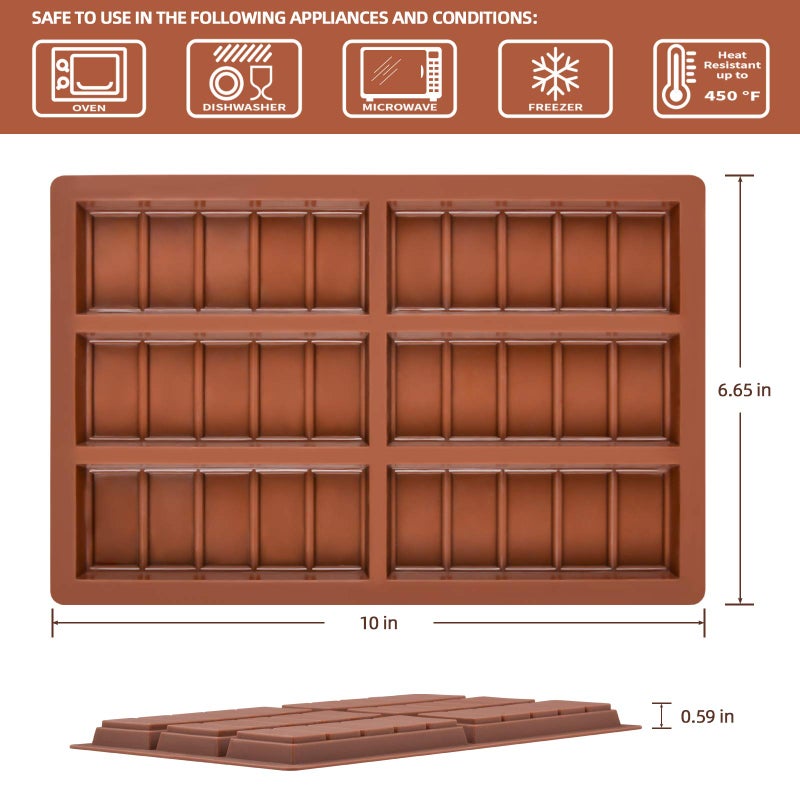 Fimary Chocolate Molds - Non-Stick Chocolate Candy Molds Food Grade Silicone Chocolate Bar Mold For Baking Candy Chocolate Snacks Create Delicious Chocolates With Ease - Image 2