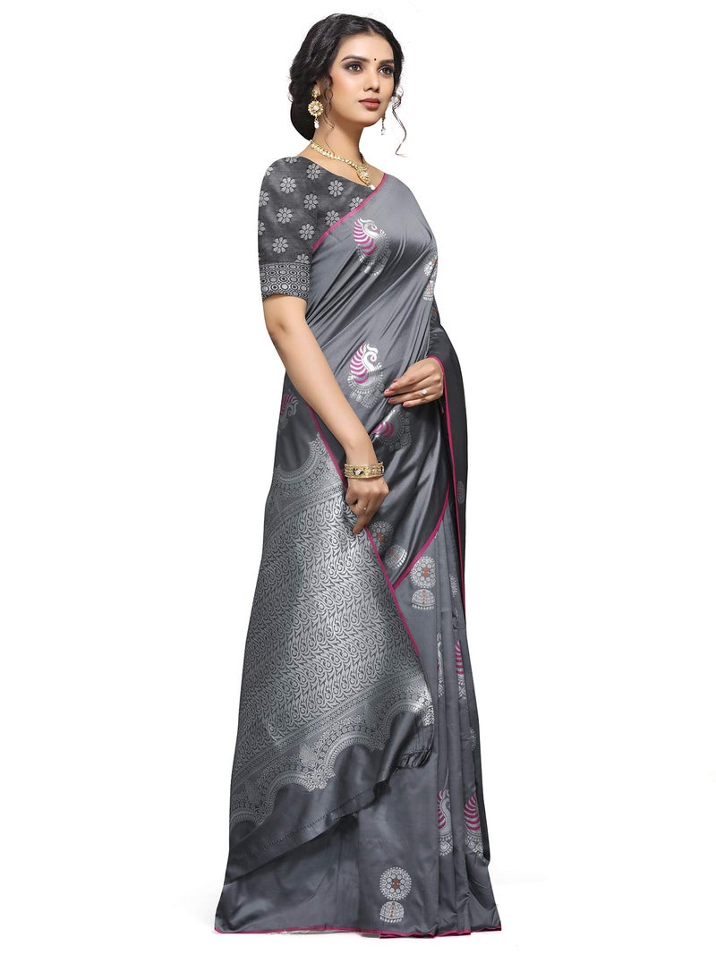 Shiv Textiles Women Banarasi Silk Saree. - Image 3