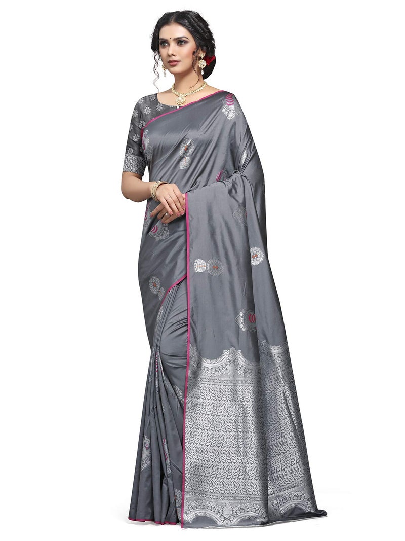 Shiv Textiles Women Banarasi Silk Saree. - Image 1