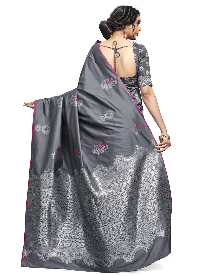 Shiv Textiles Women Banarasi Silk Saree. - Image 5