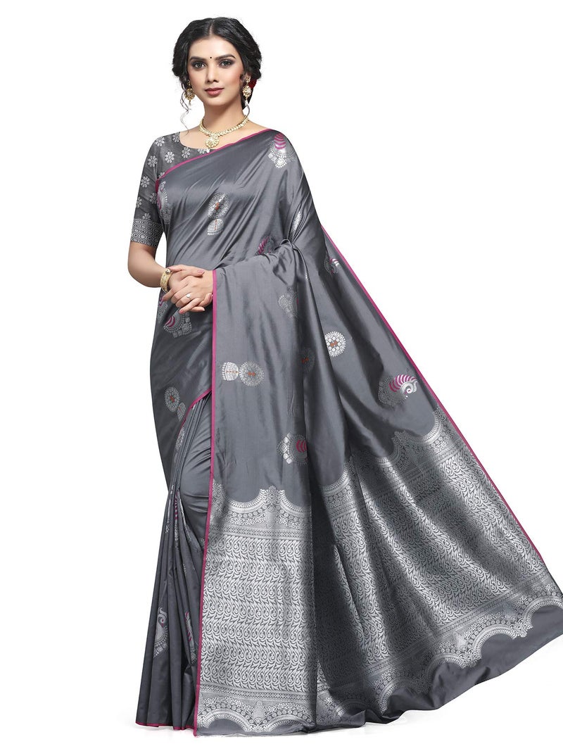 Shiv Textiles Women Banarasi Silk Saree. - Image 2
