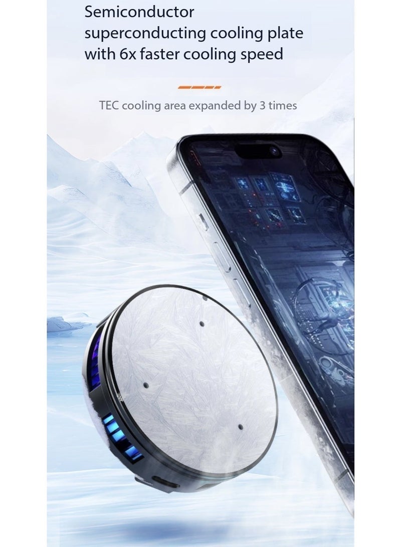 TNGames 【Digital Display Magnetic Version】Knight Black Overclocking Cooling Phone Radiator Free Data Cable+Magnetic Sheet+Gaming Finger Sleeves - Image 5