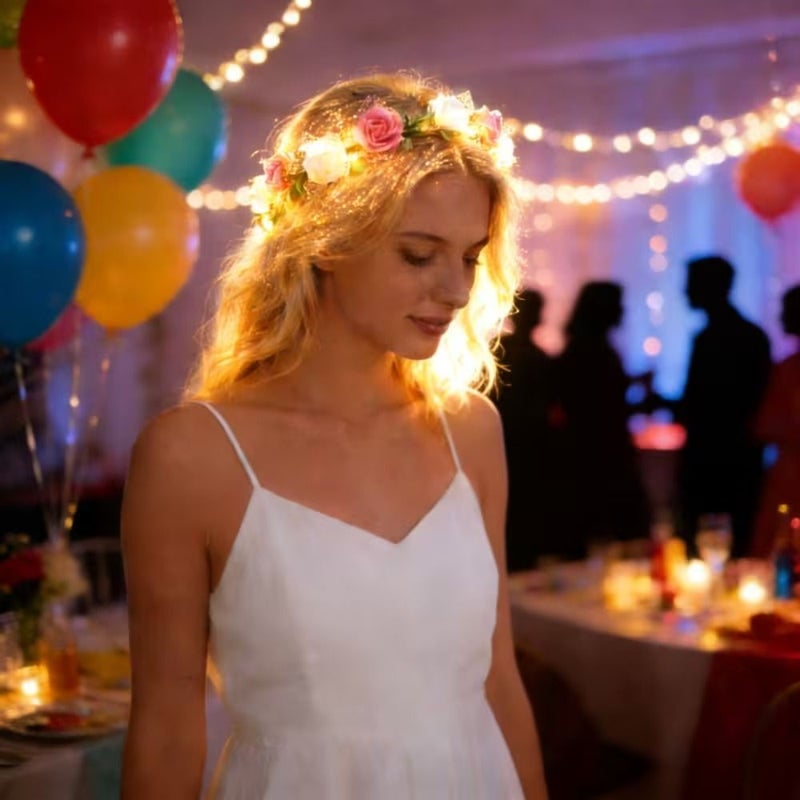 12 Pcs Mixed Color Luminous Wreath Headbands For Christmas Halloween Wedding Party - Image 5