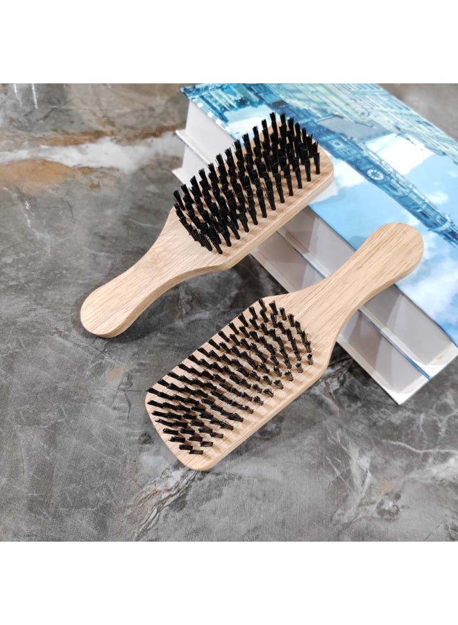 Hard Bristle Hair Brush for Thick, Curly, Coarse Hair – Slick Back, 360 Waves, Small Handle Detangling & Styling Brush for Men & Women - Image 5