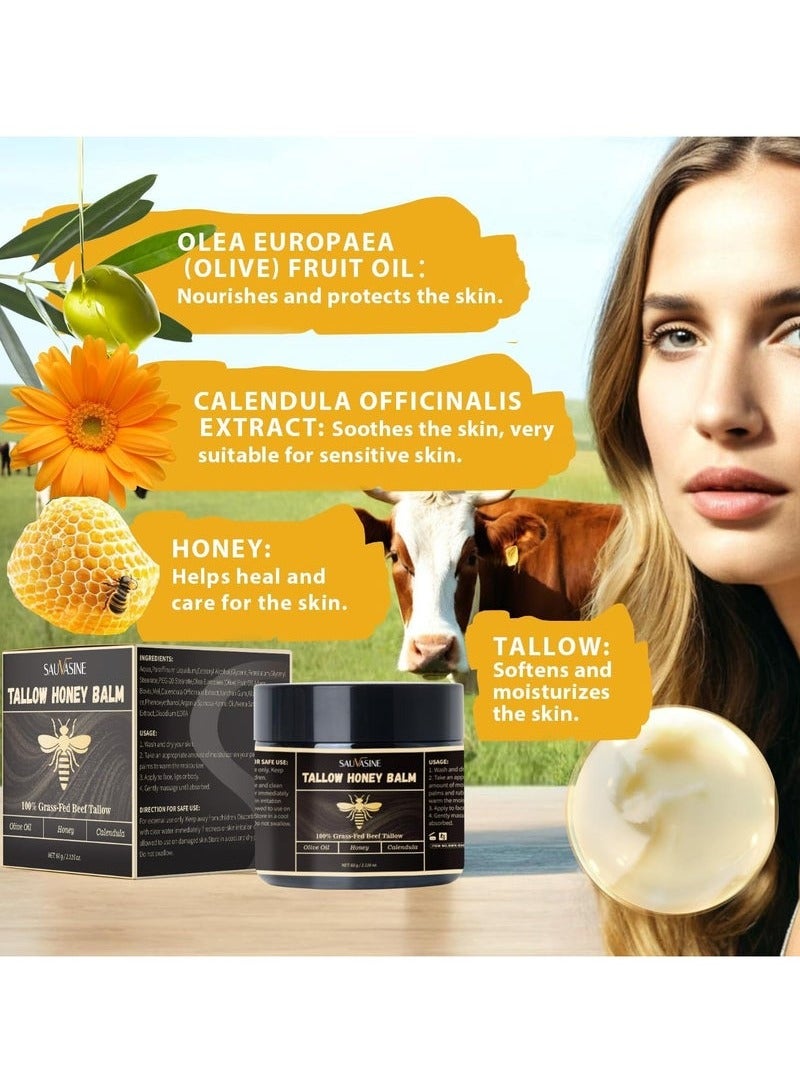 SAUVASINE Tallow and Honey Moisturizing Cream – Grass-Fed Beef Tallow Balm for Face & Body - Image 4