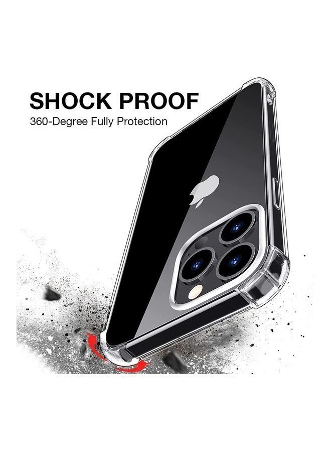 جراب غطاء وسادة هوائي متطور مع واقي شاشة زجاجي مقسى لهاتف iPhone 13 Pro 6.1 بوصة شفاف - Image 2