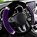 LABBYWAY Plush Steering Wheel Cover with Bling Bling Crystal Rhinestone Universal 15 Inch Elastic Fluffy Steering Wheel Accessories for Women Girls Purple - Image 2