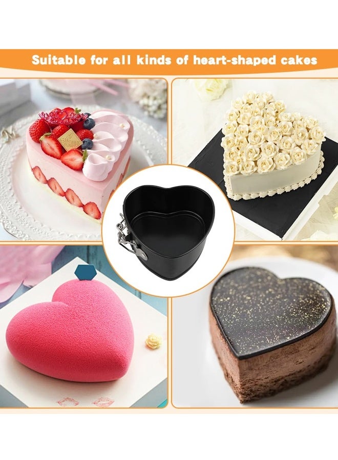 4 Inch Heart Springform Pans Mini Nonstick Cheesecake Pans Removable Bottom Carbon Steel Baking Mold - Image 5