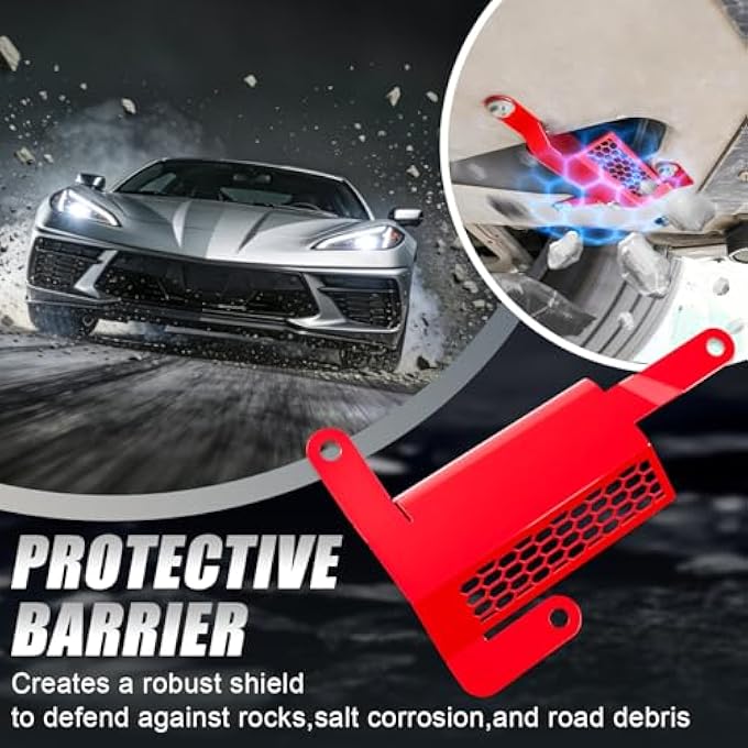 MSIZOY Front Lower Bumper Air Deflector Compatible with for Corvette C8 2020, 2021, 2022, 2023, 2024, 2025 - Replacement For OEM 85580653 & 85580654, Reduces Drag & Protects Engine (Left & Right, Red) - Image 5