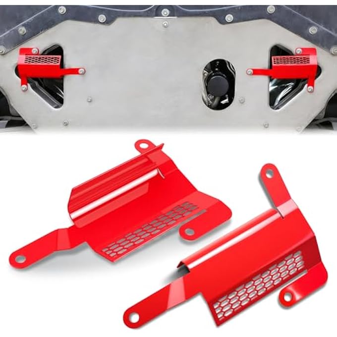 MSIZOY Front Lower Bumper Air Deflector Compatible with for Corvette C8 2020, 2021, 2022, 2023, 2024, 2025 - Replacement For OEM 85580653 & 85580654, Reduces Drag & Protects Engine (Left & Right, Red) - Image 1