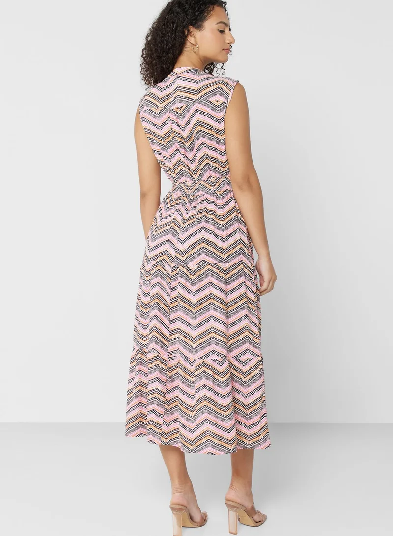 ONLY Ruched Waist Printed Dress