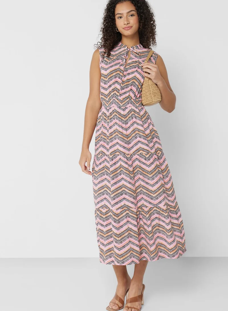 ONLY Ruched Waist Printed Dress