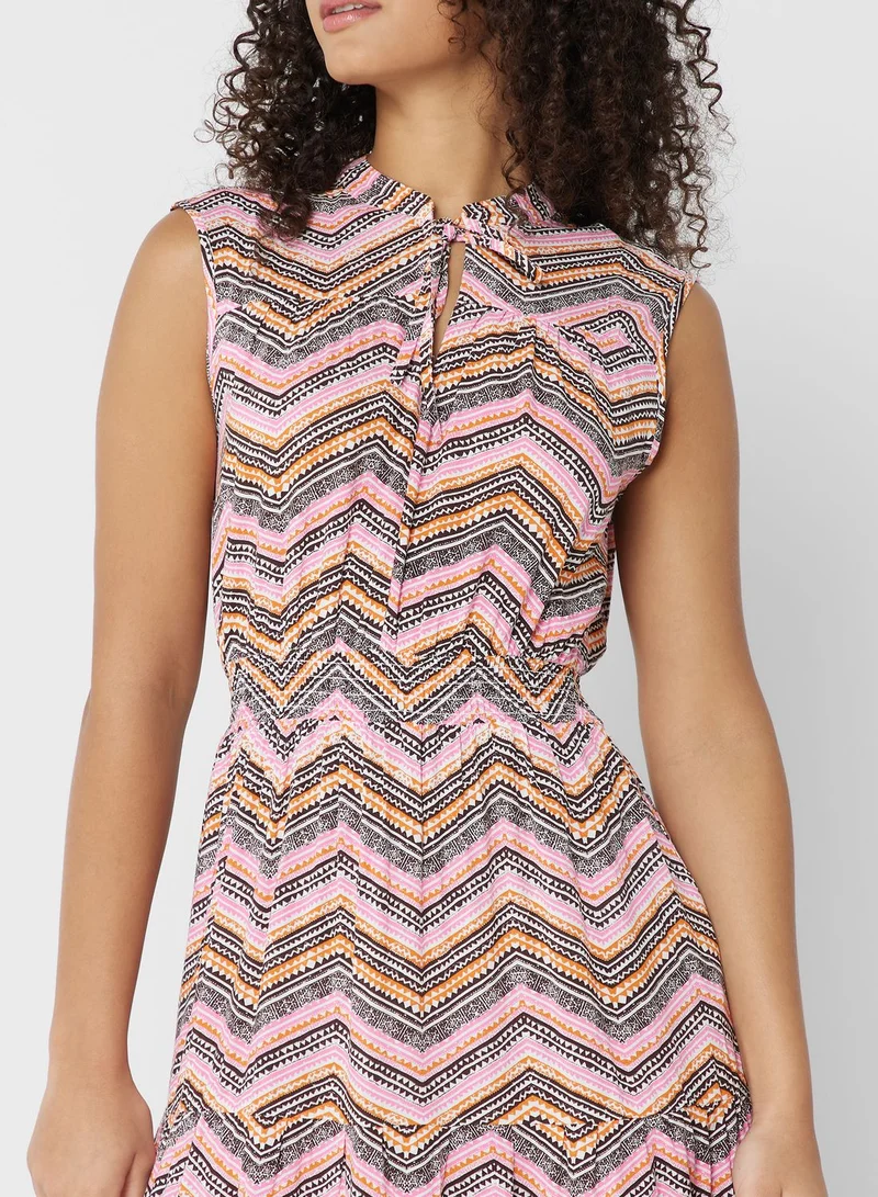 ONLY Ruched Waist Printed Dress