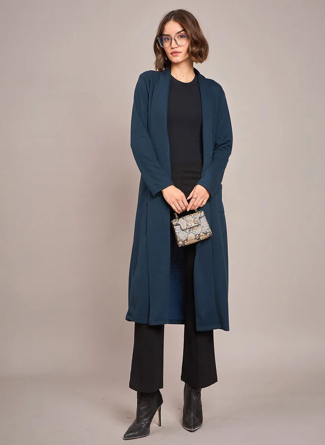 SASSAFRAS  Teal Longline Shrug for Women  | Best Price UAE