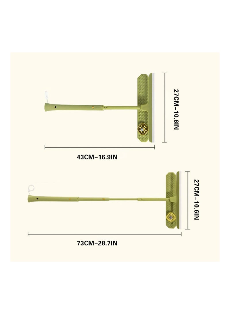 كاست ويف Window Cleaning Squeegee, Telescopic Window Cleaning Scraper with Long Handle, Window Cleaning Tools with Dual Side Blade Rubber  Scrubber Sponge, Multi-Use Car Windshield Cleaning Tool  (Beige) - Image 5