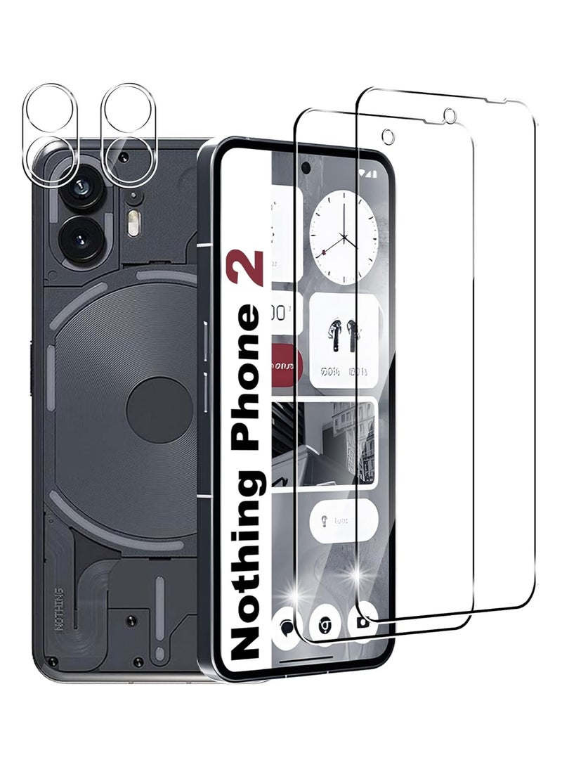 عام مشاة حماية شاشة مطابقة لنوتينج فون 2، تأتي بسته مكونة من 2 قطع لشاشة وأخرى 2 قطع لعدسة الكاميرا. يتميز بصلابة 9H. كما تتوفر فيلم حماية كاميرا الخلفية عالي الدقة من الزجاج المنحوت. - Image 1