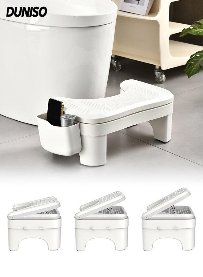 DUNISO Toilet Stool Squat, Height Adjustable Poop Stool for Squatting Posture with Storage Box, Foot Rest Stool, Portable Non-Slip Poop Step for Bathroom Adults - Image 1