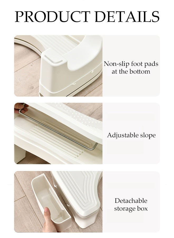 DUNISO Toilet Stool Squat, Height Adjustable Poop Stool for Squatting Posture with Storage Box, Foot Rest Stool, Portable Non-Slip Poop Step for Bathroom Adults - Image 3