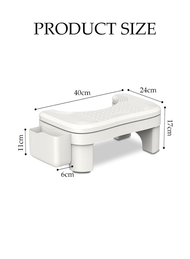 DUNISO Toilet Stool Squat, Height Adjustable Poop Stool for Squatting Posture with Storage Box, Foot Rest Stool, Portable Non-Slip Poop Step for Bathroom Adults - Image 2