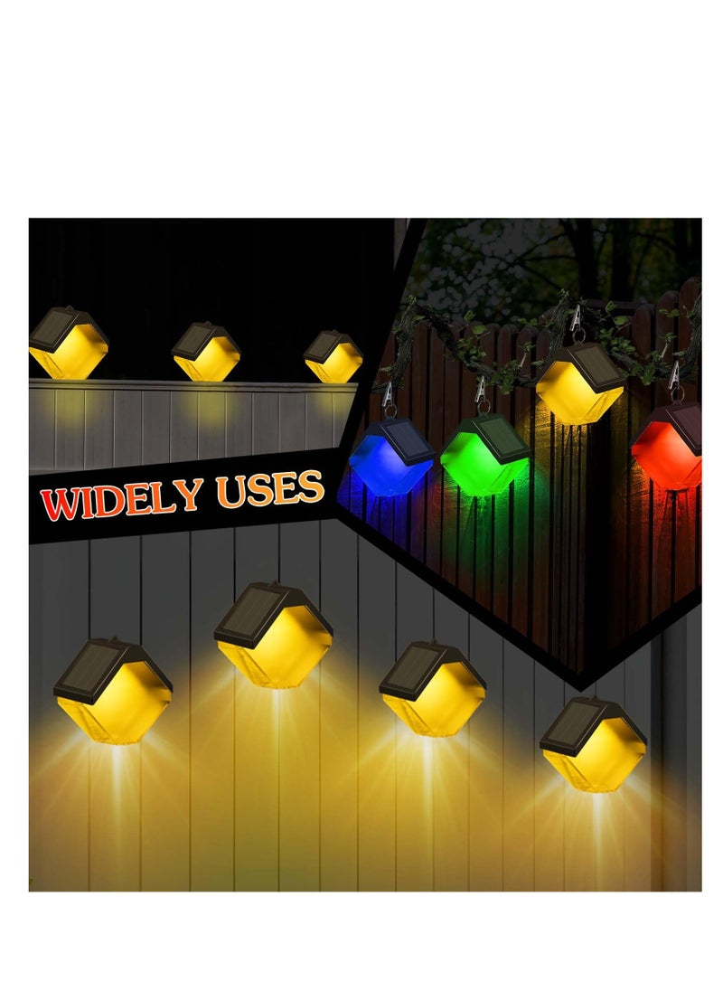 SYOSI 2-Pack Outdoor Solar Wall Lights for Fence, Deck, and Step - Waterproof Wall Mount Lamps for Garden, Patio, Yard, Garage - Decorative Lighting with 2 Modes and 8 Color Options  - Image 4