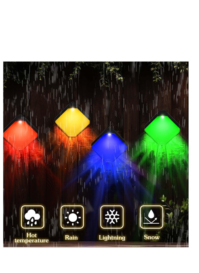 SYOSI 2-Pack Outdoor Solar Wall Lights for Fence, Deck, and Step - Waterproof Wall Mount Lamps for Garden, Patio, Yard, Garage - Decorative Lighting with 2 Modes and 8 Color Options  - Image 3