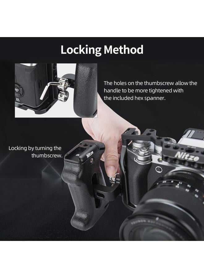 Nitze Adjustable Plastic Side Handle Grip Universal Camera Cage Handle with Cold Shoe Mount for Camera Cage Shoulder Mount Support - PA22-E - Image 5