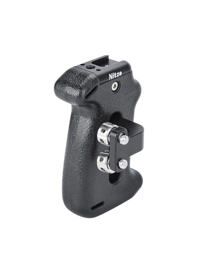 Nitze Adjustable Plastic Side Handle Grip Universal Camera Cage Handle with Cold Shoe Mount for Camera Cage Shoulder Mount Support - PA22-E - Image 1