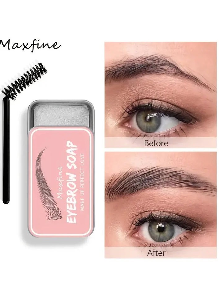 Maxfine Waterproof Eyebrows Soap, Long Lasting Brows Gel Waterproof Eyebrow Styling Pomade Eyebrow Wax For Makeup  - Image 1