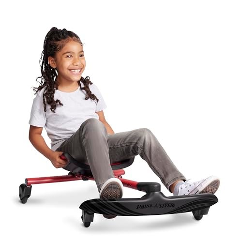 Radio Flyer راديو فلاير ستينغراي برو للأعمار من 3 إلى 8 سنوات، ركوب يدوي بدون استخدام اليدين مع عجلات دوارة بزاوية 360 درجة، مقعد قابل للتعديل مع مقابض مدمجة، إطار فولاذي صلب، مقعد مبطن، ألعاب ركوب للأطفال - Image 1
