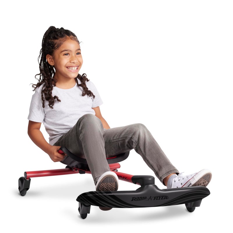 Radio Flyer راديو فلاير ستينغراي برو للأعمار من 3 إلى 8 سنوات، ركوب يدوي بدون استخدام اليدين مع عجلات دوارة بزاوية 360 درجة، مقعد قابل للتعديل مع مقابض مدمجة، إطار فولاذي صلب، مقعد مبطن، ألعاب ركوب للأطفال - Image 3