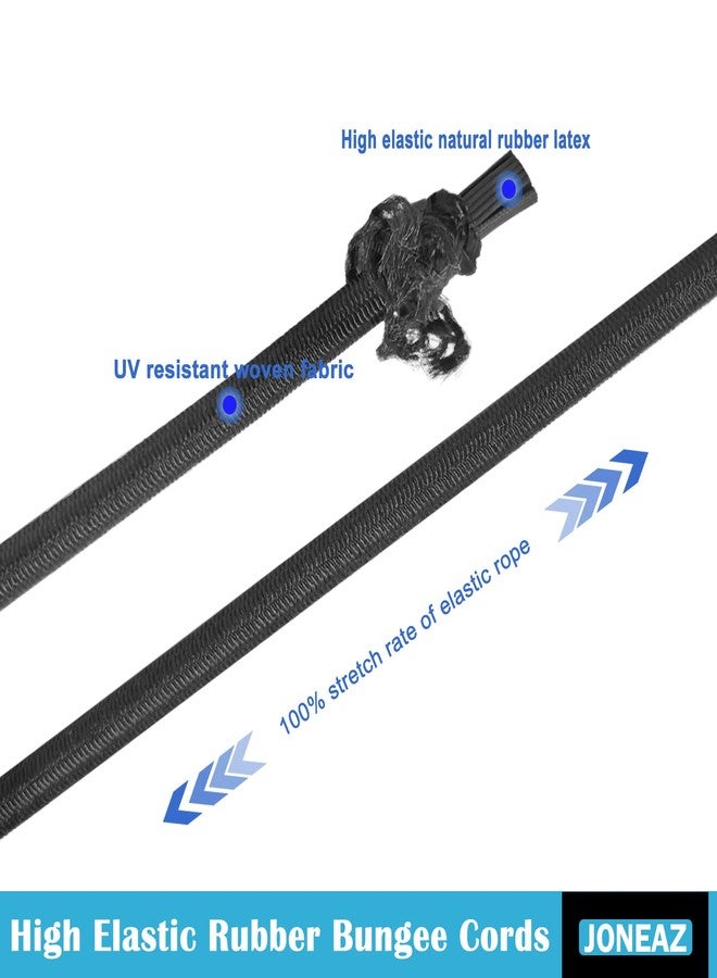 Joneaz Bungee Balls Cord 6 inch Black Heavy Duty, UV Resistant, 50-Piece, High Elastic Real Rubber, for Outdoor Travelling Camping Tarp - Image 3