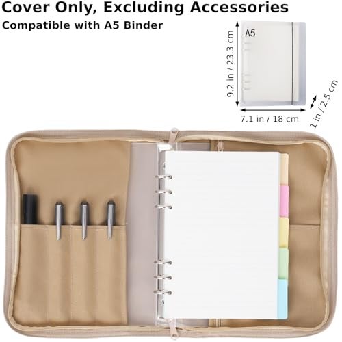 VEPKOIT Tactical Notebook Cover with Zippered for Folders, Large OCP Binder Planner Tactical Portfolio Organizer Cover, 7" x 9" Weatherproof Handbook Cover - Coyote A5 Notebook Binder Cover (Cover Only) - Image 2