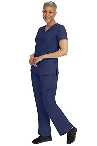 Healing Hands Women's Scrub Pant Tori Cargo Bottoms with 5 Pockets and 2-Way Stretch Fabric 9133P, M Petite, Navy - Image 3
