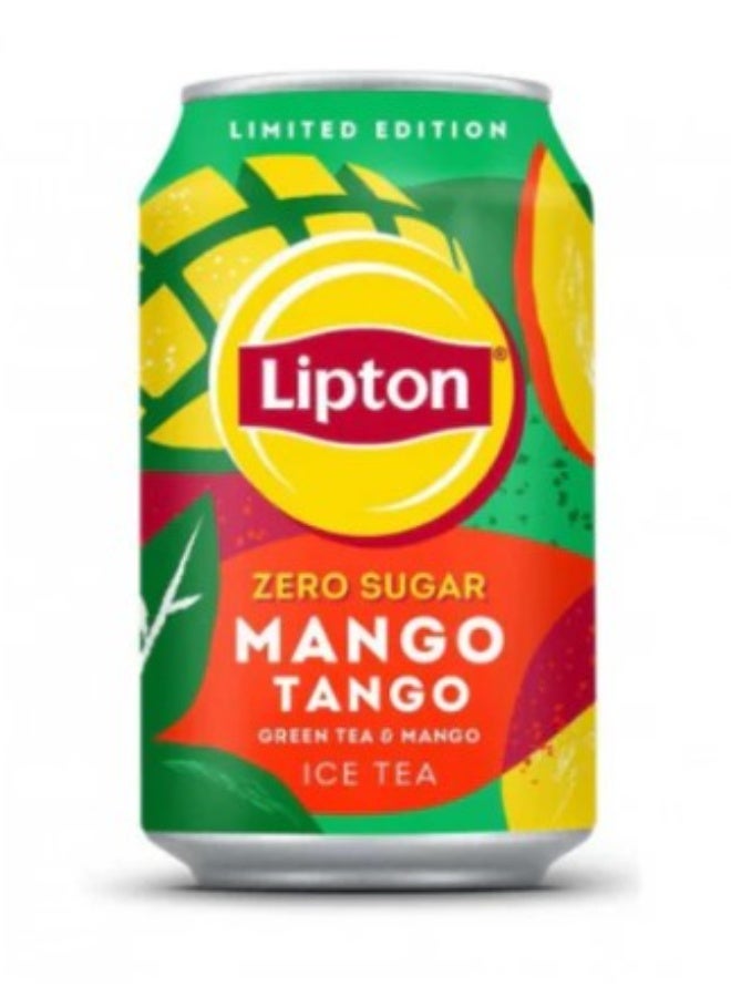 ليبتون شاي ليبتون المثلج بدون سكر، نكهة مانجو تانجو، شاي أخضر، إصدار محدود، علبة 320 مل (حجم العبوة) - Image 1