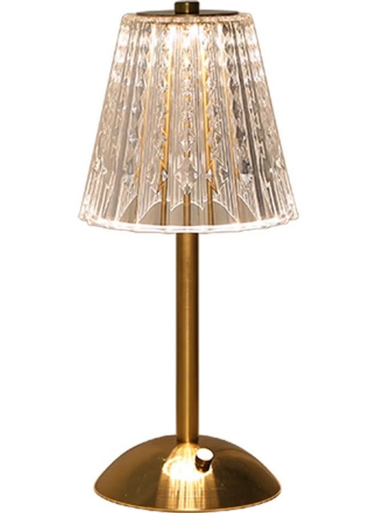 Dreamzon Crystal Diamond Metal Table Lamp Gold 26X12X12cm - Image 1