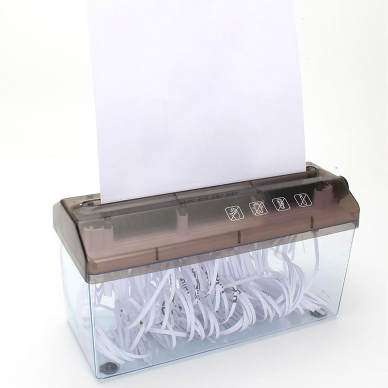 Fockety Mini Hand Crank Paper Shredder Portable Manual A4 Shredder 3mm Strip Cut 9 Inch Wide Entrance For Home School Office Black - Image 3