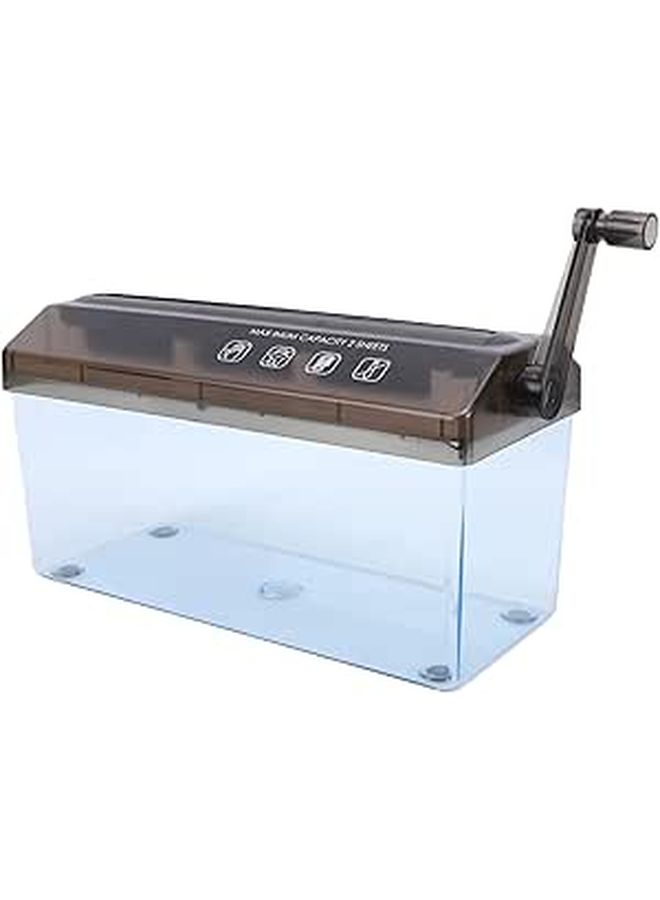 Fockety Mini Hand Crank Paper Shredder Portable Manual A4 Shredder 3mm Strip Cut 9 Inch Wide Entrance For Home School Office Black - Image 1