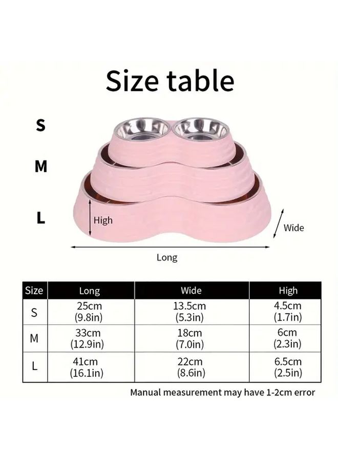 Double Dog Cat Bowls with Elegant Green Non-Slip Heavy Duty Plastic Spill Proof Feeder - Image 2