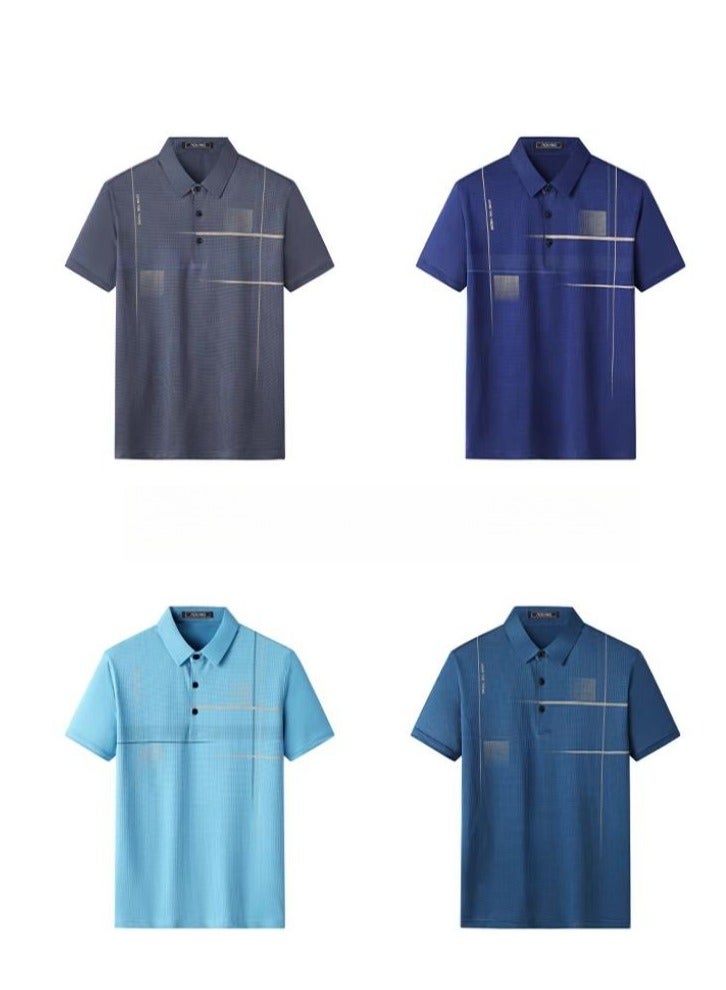 AOKANG Men's Elastic Breathable Short Sleeve Polo - Image 3