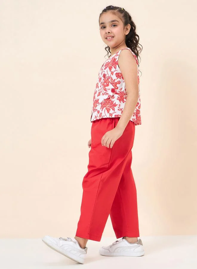 Stylo Bug Stylo Bug Floral Print Wrap Top and Pants Set