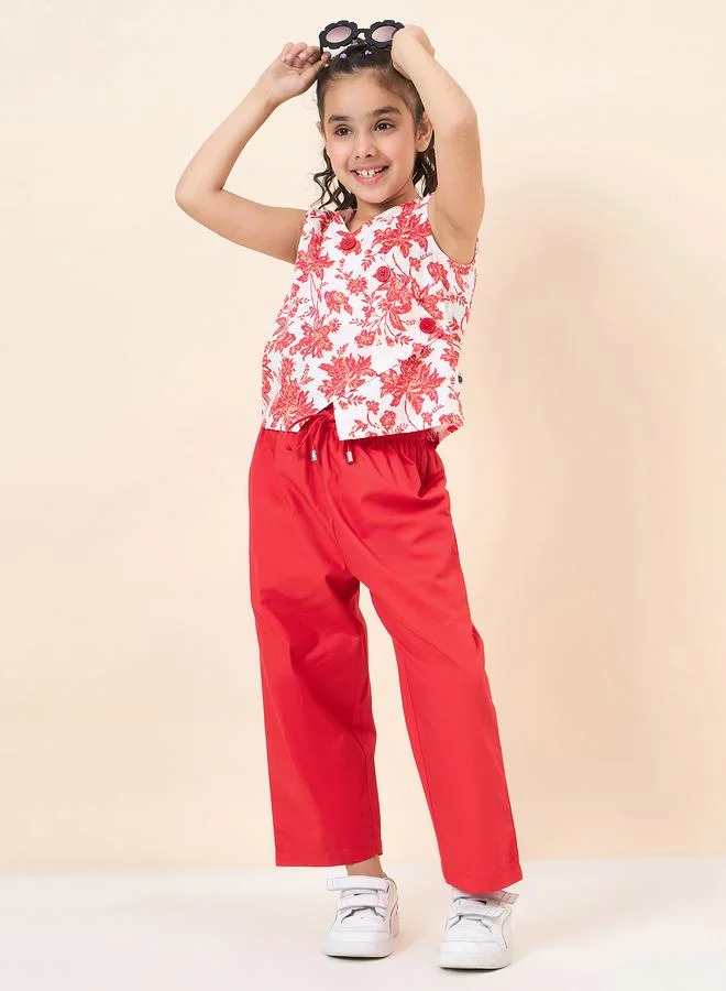 Stylo Bug Stylo Bug Floral Print Wrap Top and Pants Set