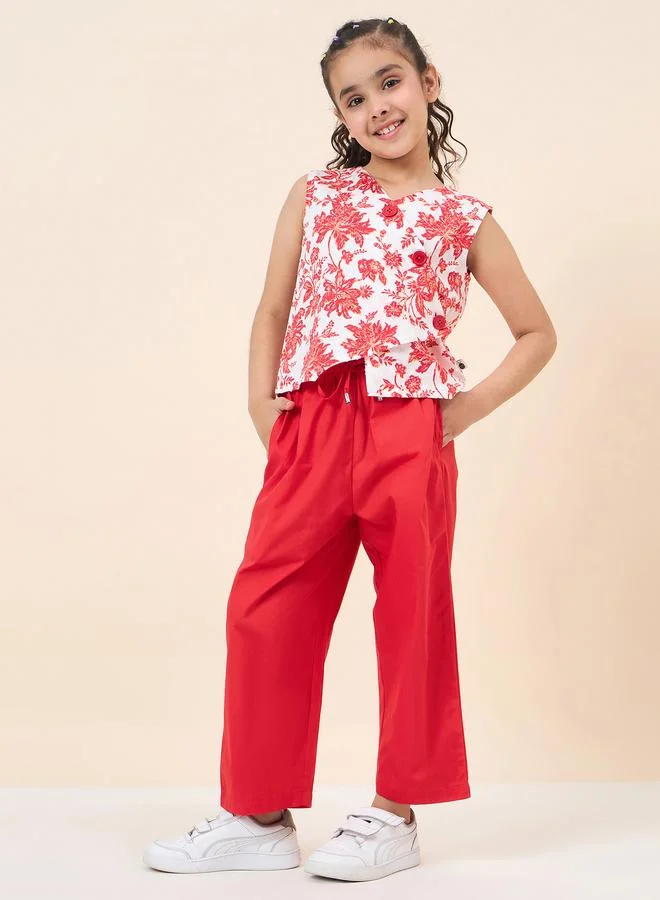 Stylo Bug Stylo Bug Floral Print Wrap Top and Pants Set