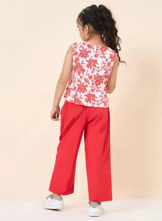 Stylo Bug Stylo Bug Floral Print Wrap Top and Pants Set