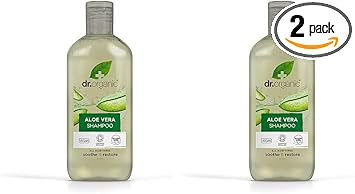 dr.organic Dr Organic Aloe Vera Shampoo Soothing All Hair Types Natural Vegan CrueltyFree Paraben SLSFree Recyclable Recycled Ocean Bound Plastic Certified Organic 265ml Packaging may vary - Image 1