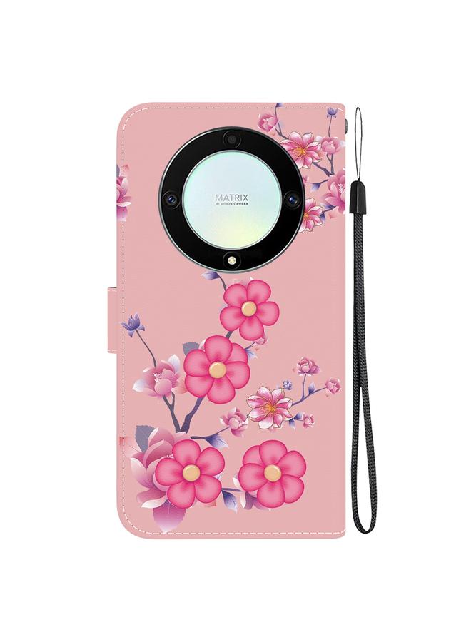 جرين تايجر جراب هاتف Honor X9a من الجلد برسومات ملونة وملمس كريستالي - Image 3