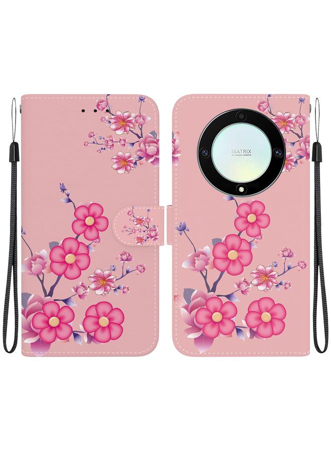 جرين تايجر جراب هاتف Honor X9a من الجلد برسومات ملونة وملمس كريستالي - Image 1