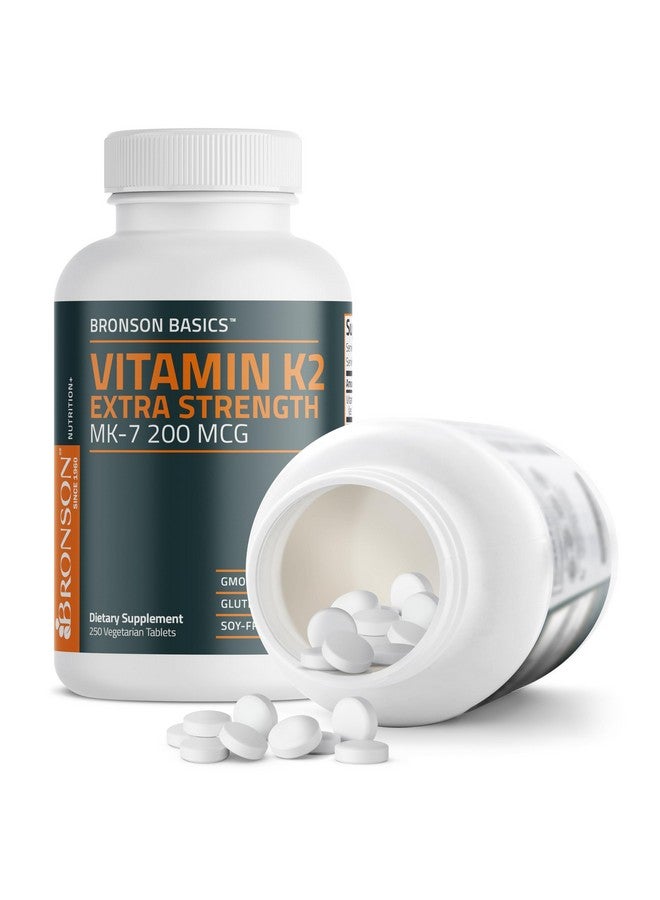 Bronson Vitamin K2 MK-7 200mcg Extra Strength, 250 Vegetarian Tablets - Image 5