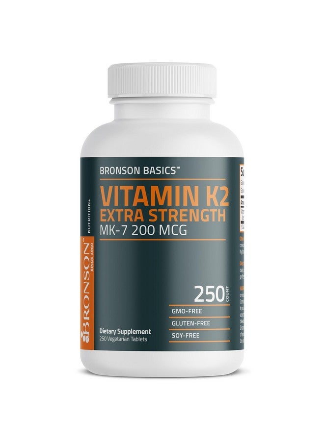 Bronson Vitamin K2 MK-7 200mcg Extra Strength, 250 Vegetarian Tablets - Image 4
