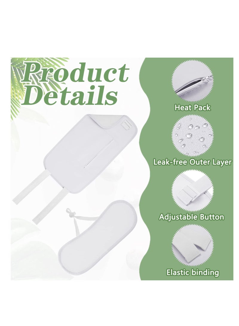 KASTWAVE Castor Oil Wrap Pack Cotton, 4 Pcs Include 2 Waist and 2 Neck, Reusable Compress Castor Oil Pack Wrap, for Liver Detox Waist and Neck Wrap for Thyroid, Castor Oil Not Included (White) - Image 3