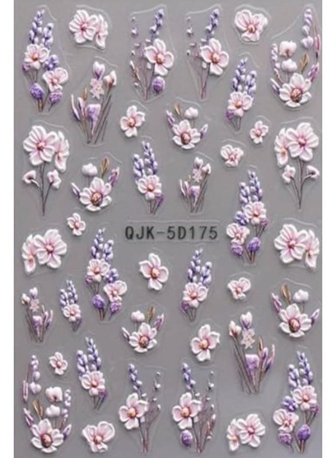 Modern 5D nail stickers - 3D for an attractive nail look in minutes - High-quality sticker compatible with nail polish and gel. - Image 4